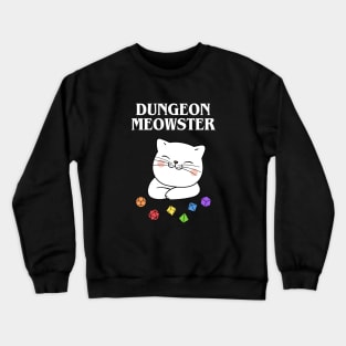 Rainbow Dungeon Meowster Funny Cat Tabletop RPG Crewneck Sweatshirt